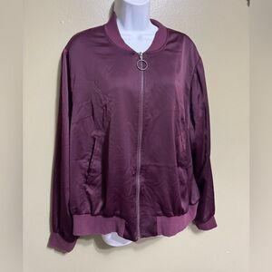 Lane Bryant Maroon Bomber Jacket, Size‎ 18